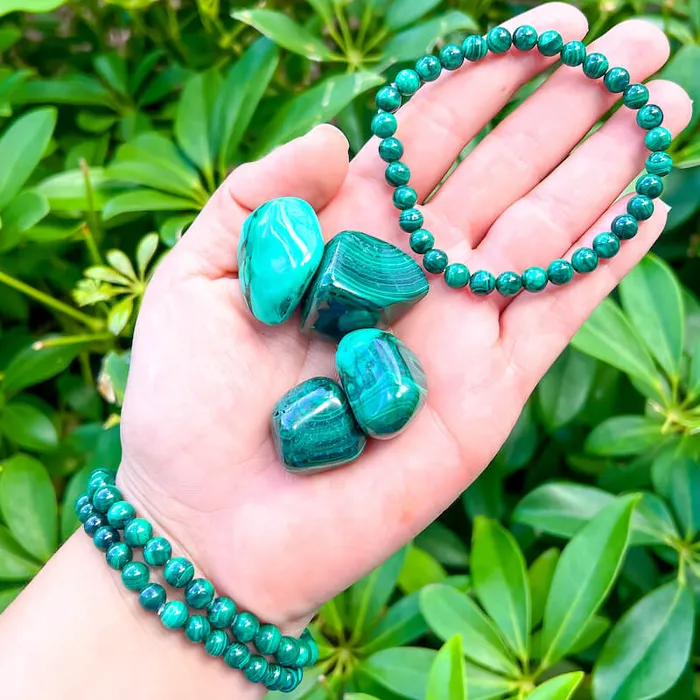 Bracelets Genuine Malachite Stone Bead Bracelet Magic Crystals