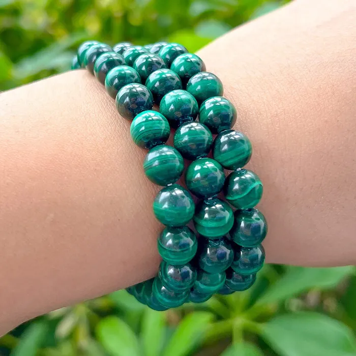 Bracelets Genuine Malachite Stone Bead Bracelet Magic Crystals