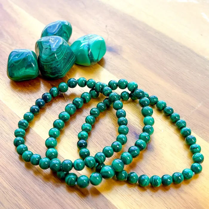 Bracelets Genuine Malachite Stone Bead Bracelet Magic Crystals