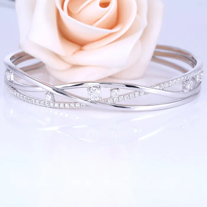Bracelets Luxus Moissanite Rings Jewelry Platinum Plated Silver Moissanite Bracelet 6025ctw Bracelets Luxus Moissanite Rings Jewelry Platinum Plated Silver Moissanite Bracelet 6025ctw