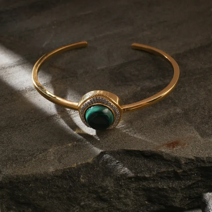 Bracelets Malachite Wave Silver Cuff Bracelet SILVER