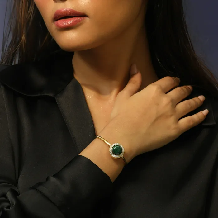 Bracelets Malachite Wave Silver Cuff Bracelet SILVER