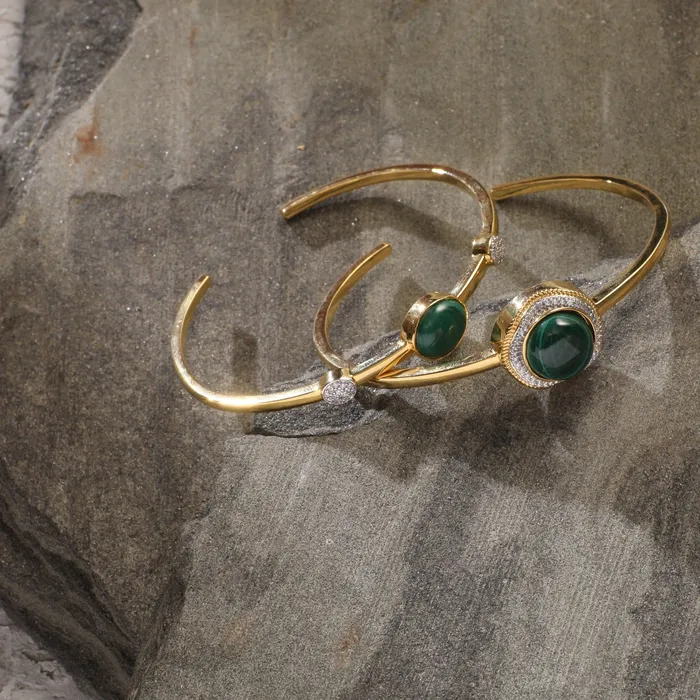 Bracelets Malachite Wave Silver Cuff Bracelet SILVER