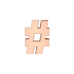 Charm Necklaces SG Fine Slider Solid Hashtag Charm