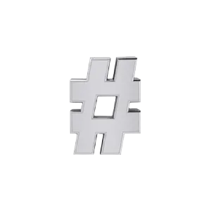 Charm Necklaces SG Fine Slider Solid Hashtag Charm