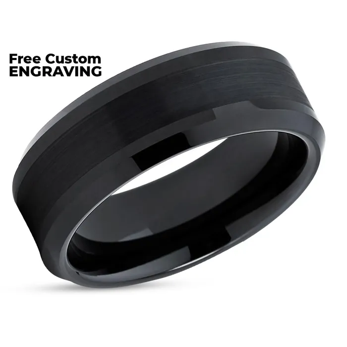 Clean Casting Jewelry Black Wedding Ring Black Tungsten Ring Tungsten Carbide Ring Black Ring Rings