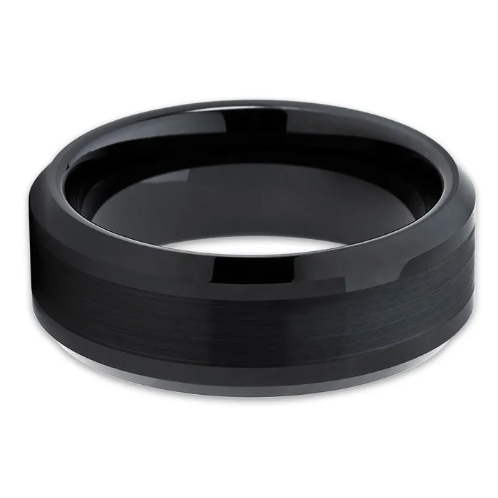 Clean Casting Jewelry Black Wedding Ring Black Tungsten Ring Tungsten Carbide Ring Black Ring Rings