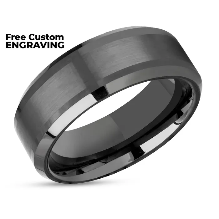Clean Casting Jewelry Mans Wedding Ring Gunmetal Wedding Ring Tungsten Wedding Band Gunmetal Ring Band Rings