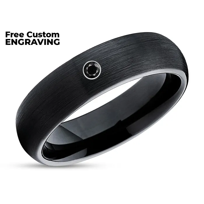 Clean Casting Jewelry Rings Black Diamond Tungsten Ring Black Tungsten Band Tungsten Carbide Black Wedding Ring