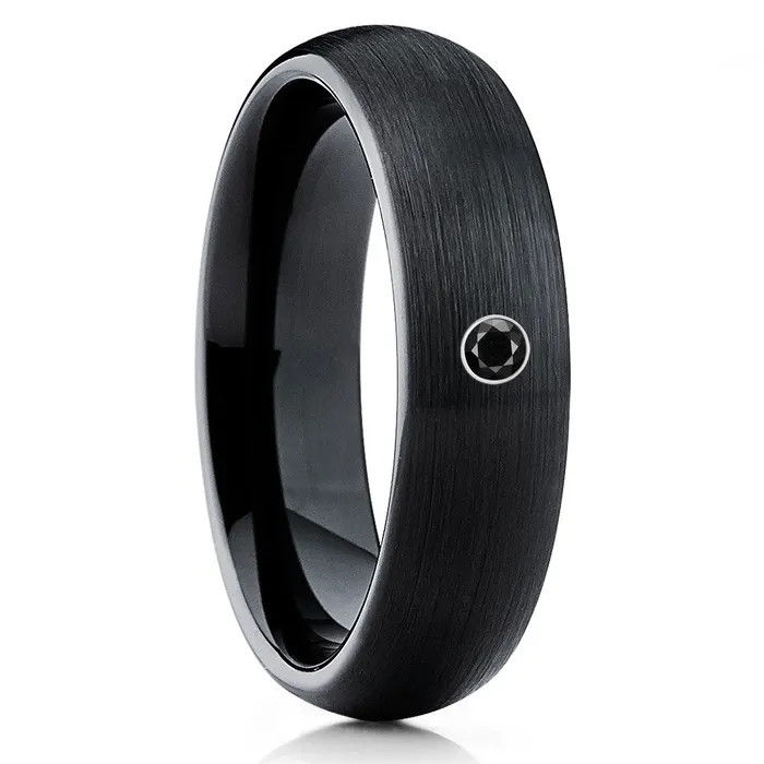 Clean Casting Jewelry Rings Black Diamond Tungsten Ring Black Tungsten Band Tungsten Carbide Black Wedding Ring