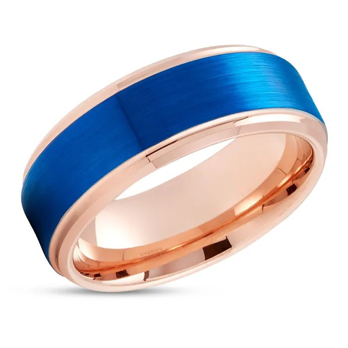 Clean Casting Jewelry Rings Blue Tungsten Wedding Ring Rose Gold Wedding Ring Tungsten Carbide Ring Blue Clean Casting Jewelry Rings Blue Tungsten Wedding Ring Rose Gold Wedding Ring Tungsten Carbide Ring Blue