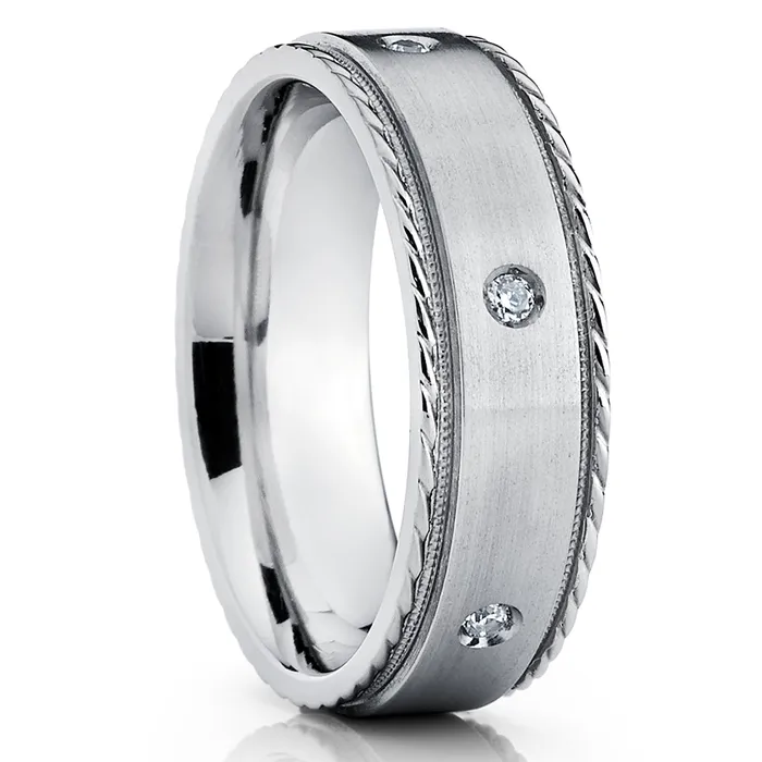 Clean Casting Jewelry Rings Diamond Wedding Band Titanium Wedding Ring Wedding Ring Engagement Ring Titanium