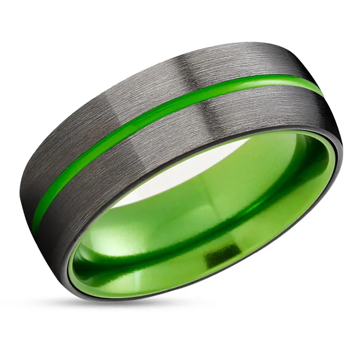 Clean Casting Jewelry Rings Green Wedding Ring Black Tungsten Ring Gunmetal Wedding Ring Green Ring Clean Casting Jewelry Rings Green Wedding Ring Black Tungsten Ring Gunmetal Wedding Ring Green Ring