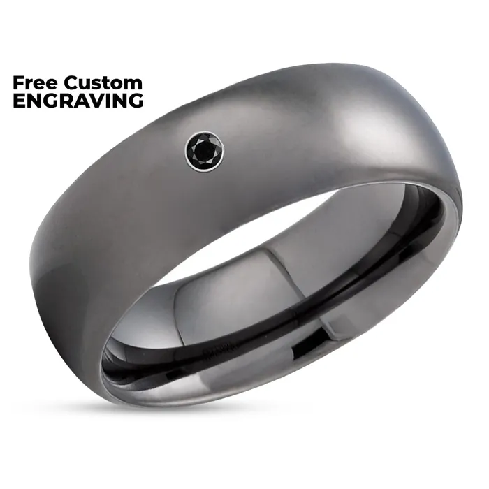 Clean Casting Jewelry Rings Gunmetal Wedding Ring Black Diamond Ring Tungsten Wedding Ring Mans Ring