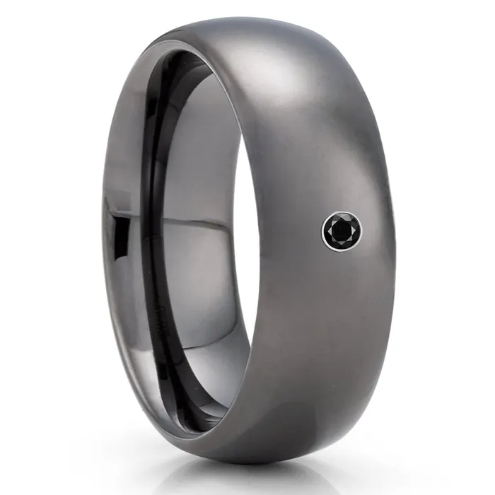 Clean Casting Jewelry Rings Gunmetal Wedding Ring Black Diamond Ring Tungsten Wedding Ring Mans Ring