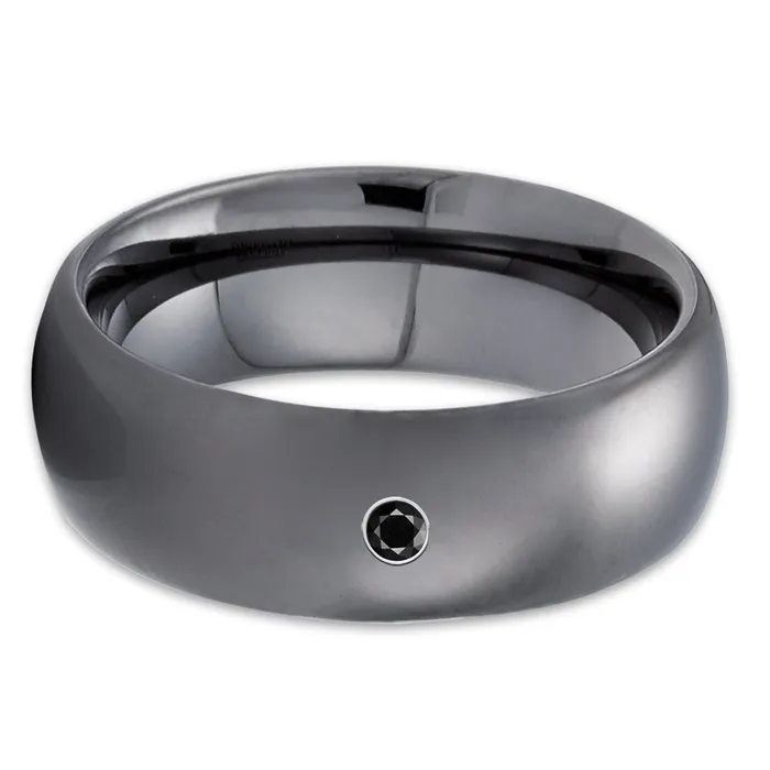 Clean Casting Jewelry Rings Gunmetal Wedding Ring Black Diamond Ring Tungsten Wedding Ring Mans Ring