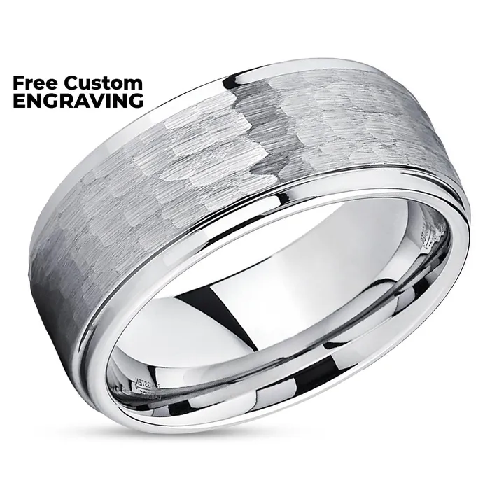 Clean Casting Jewelry Rings Mans Wedding Ring Hammered Wedding Ring Tungsten Wedding Ring Hammered Ring