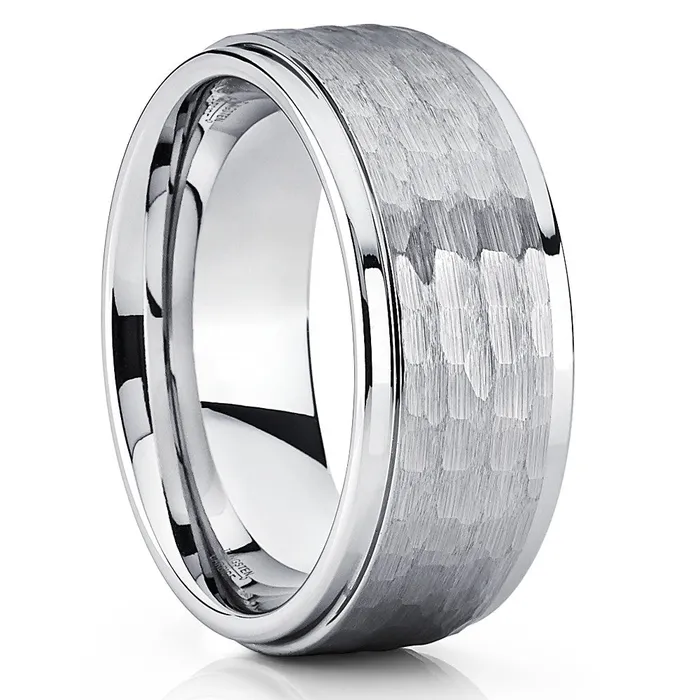 Clean Casting Jewelry Rings Mans Wedding Ring Hammered Wedding Ring Tungsten Wedding Ring Hammered Ring