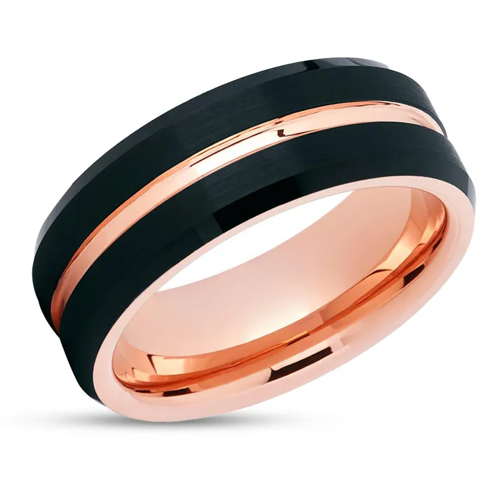 Clean Casting Jewelry Rings Rose Gold Tungsten Ring Black Tungsten Ring Unisex Tungsten Carbide Black Ring Clean Casting Jewelry Rings Rose Gold Tungsten Ring Black Tungsten Ring Unisex Tungsten Carbide Black Ring