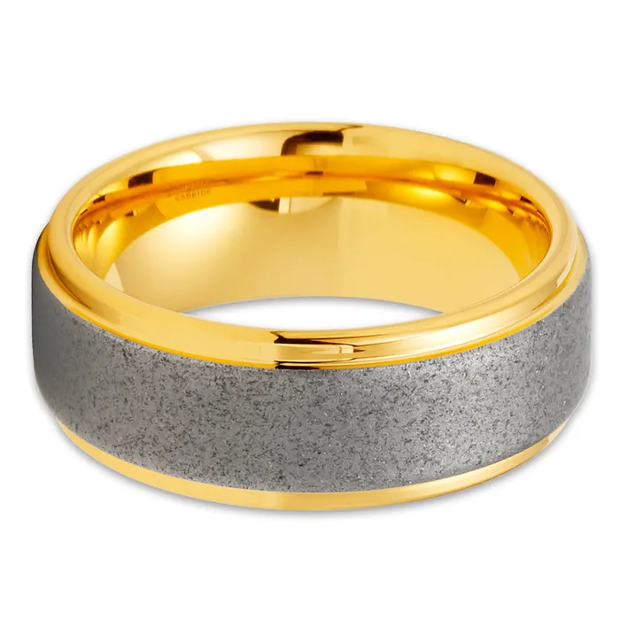 Clean Casting Jewelry Rings Yellow Gold Wedding Band Tungsten Carbide Wedding Ring Yellow Gold Wedding Ring Band
