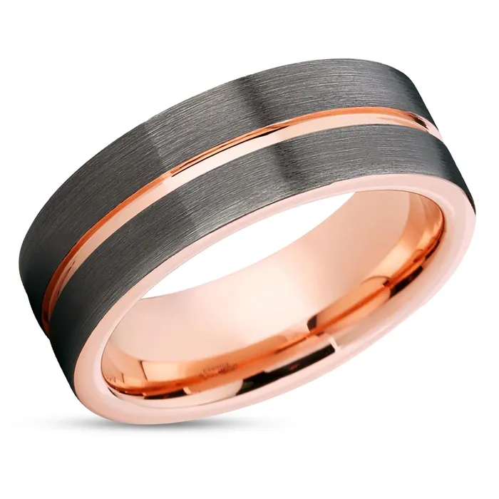 Clean Casting Jewelry Rose Gold Tungsten Ring Gray Tungsten Ring Rose Gold Tungsten Band Rings Clean Casting Jewelry Rose Gold Tungsten Ring Gray Tungsten Ring Rose Gold Tungsten Band Rings