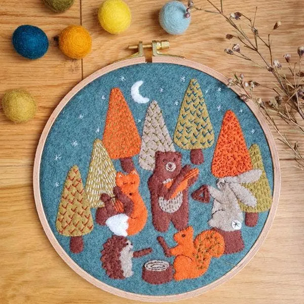 Corinne Lapierre Limited Earrings Woodland Melody Felt Appliqu Hoop Kit