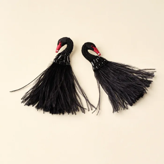 Cornelia Swan Earrings Black Mignonne Gavigan Earrings
