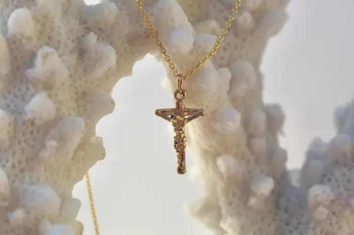 Crucifix Necklace in 14k Gold TheLittleCatholic Necklaces