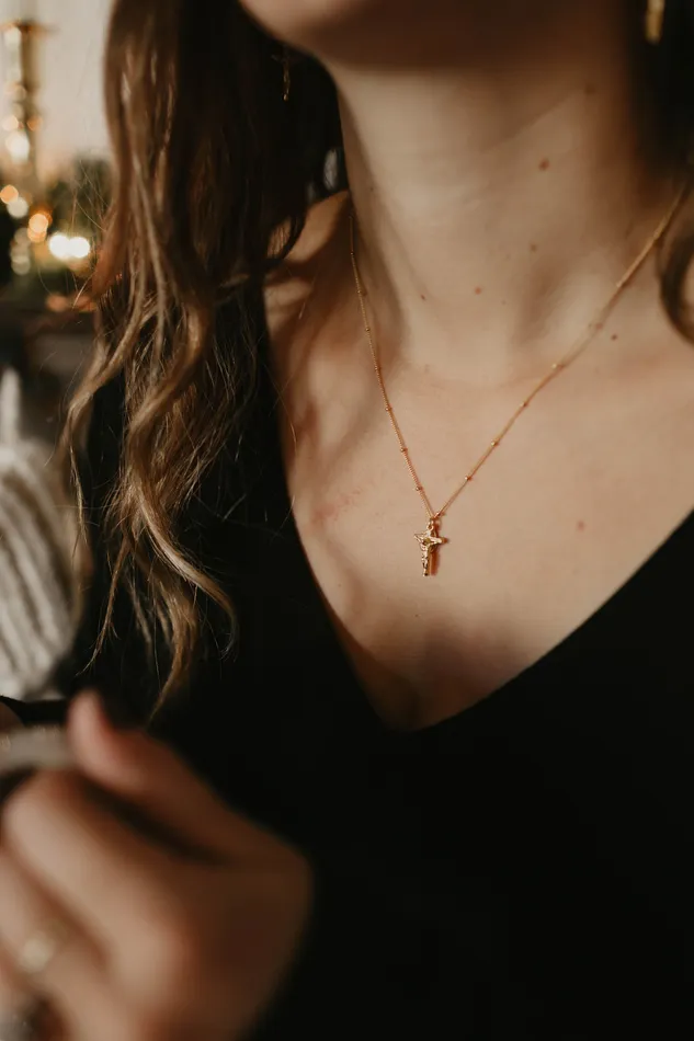 Crucifix Necklace in 14k Gold TheLittleCatholic Necklaces
