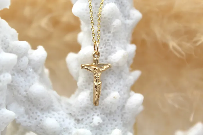 Crucifix Necklace in 14k Gold TheLittleCatholic Necklaces