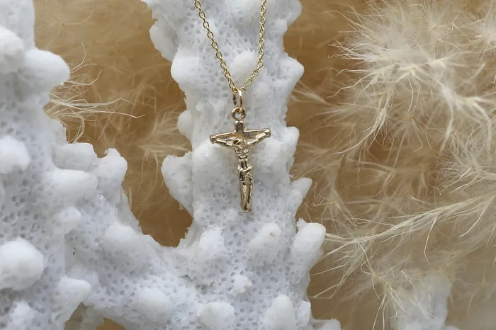 Crucifix Necklace in 14k Gold TheLittleCatholic Necklaces