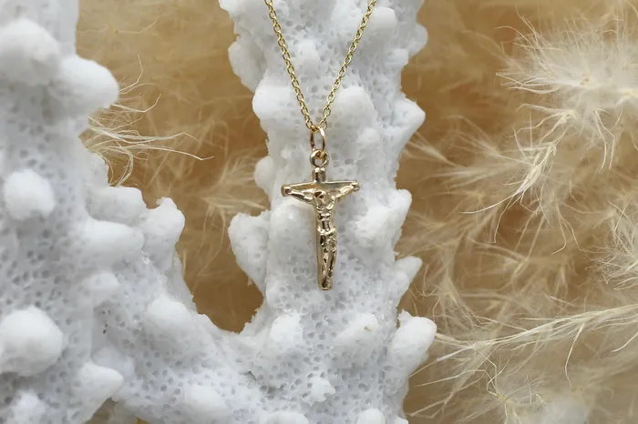 Crucifix Necklace in 14k Gold TheLittleCatholic Necklaces