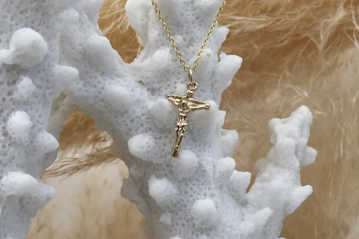 Crucifix Necklace in 14k Gold TheLittleCatholic Necklaces