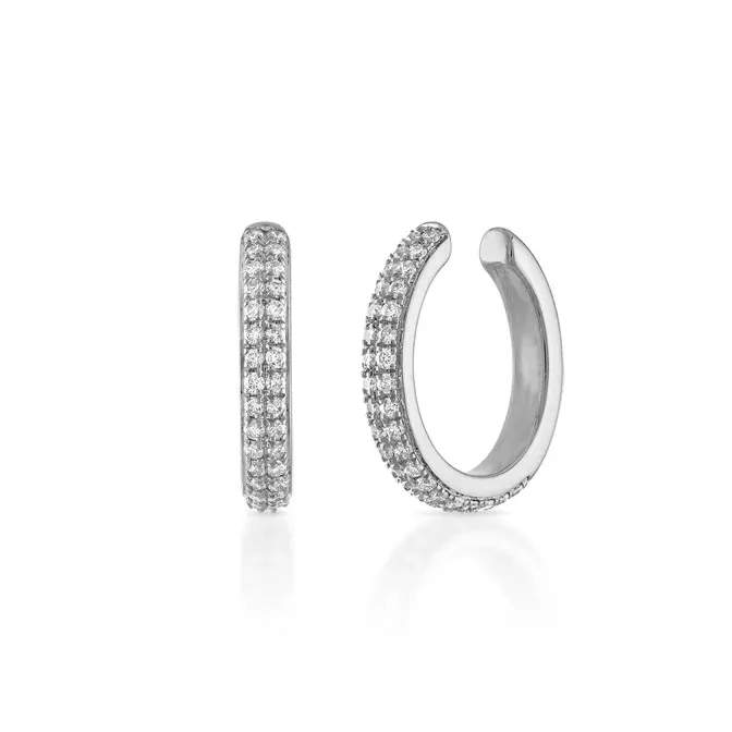 Double Row Pave Ear Cuff SG Fine Earrings
