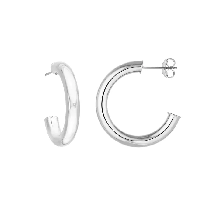 Earrings 25mm Tube Hoop Earrings SG Fine