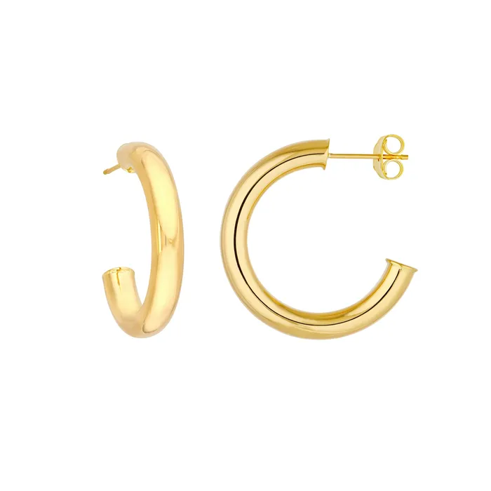 Earrings 25mm Tube Hoop Earrings SG Fine