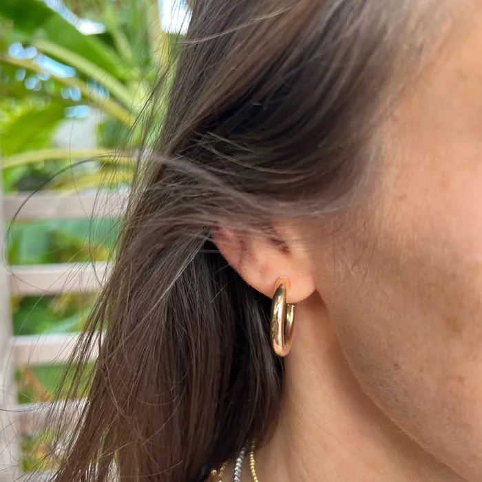 Earrings 25mm Tube Hoop Earrings SG Fine