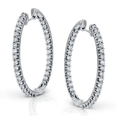 Earrings International Diamond Center Simon G er382 Hoop Earring in 18k Gold with Diamonds Earrings International Diamond Center Simon G er382 Hoop Earring in 18k Gold with Diamonds
