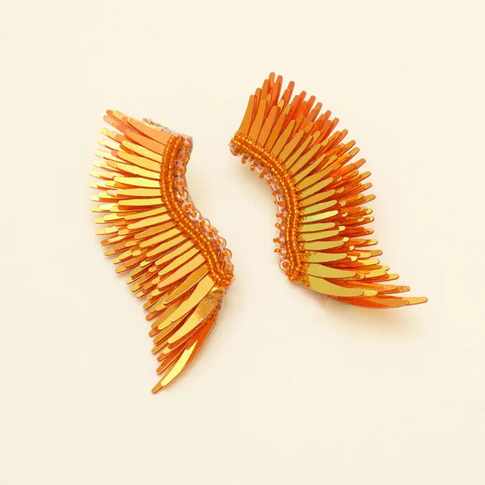 Earrings Mignonne Gavigan Midi Madeline Earrings Metallic Orange