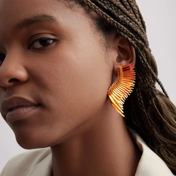 Earrings Mignonne Gavigan Midi Madeline Earrings Metallic Orange Earrings Mignonne Gavigan Midi Madeline Earrings Metallic Orange