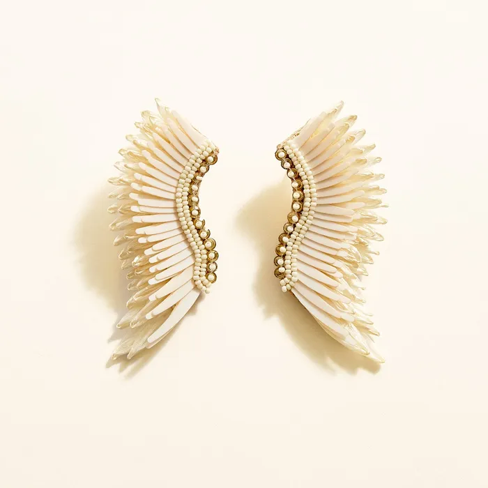 Earrings Mignonne Gavigan Midi Raffia Madeline Earrings White