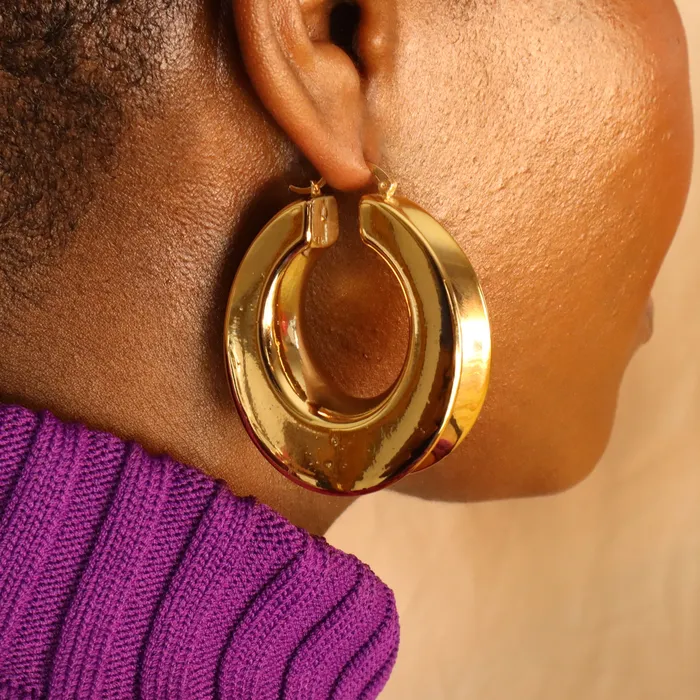 Earrings Omolola Jewellery Tyra 18ct gold plated on copper Hoop Earrings