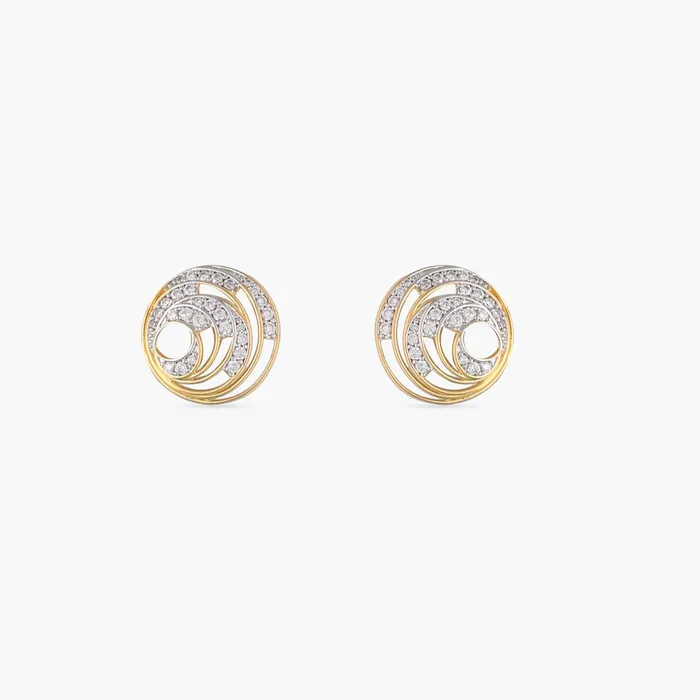 Earrings SILVER Abstract CZ Silver Stud Earrings