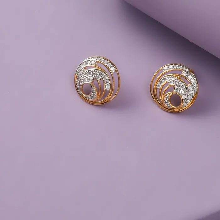 Earrings SILVER Abstract CZ Silver Stud Earrings