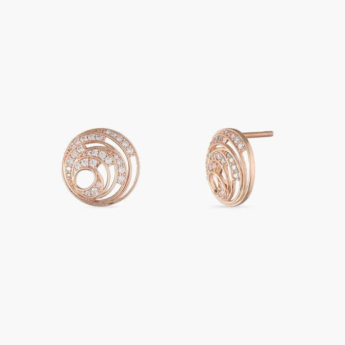 Earrings SILVER Abstract CZ Silver Stud Earrings