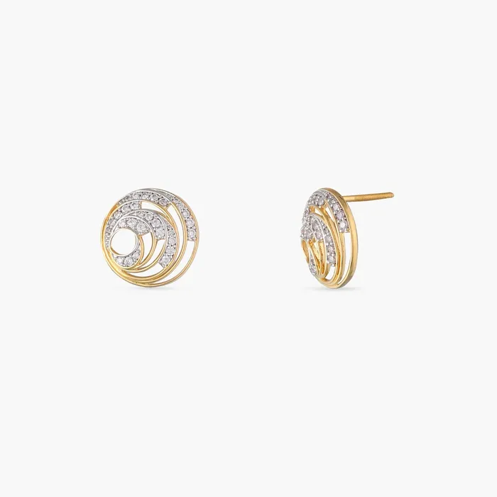 Earrings SILVER Abstract CZ Silver Stud Earrings