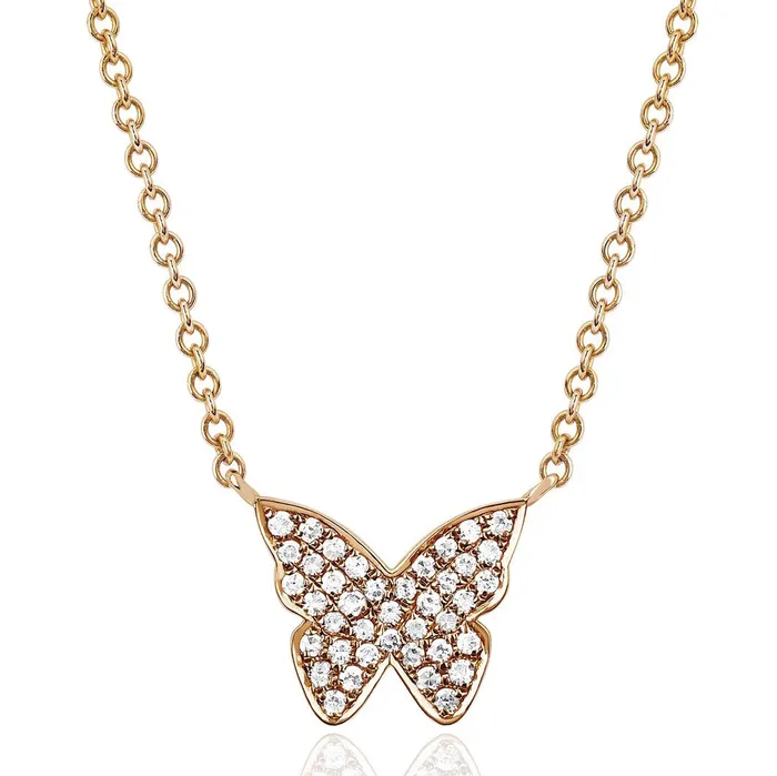 EF Collection Necklaces Diamond Butterfly Necklace