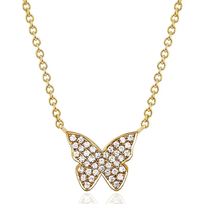 EF Collection Necklaces Diamond Butterfly Necklace