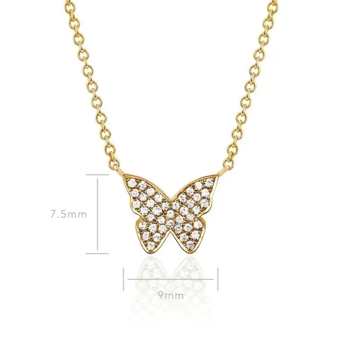 EF Collection Necklaces Diamond Butterfly Necklace