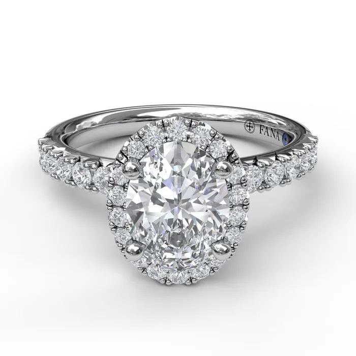 FANA Classic Diamond Halo Engagement Ring Setting with a Gorgeous Side Profile International Diamond Center Rings